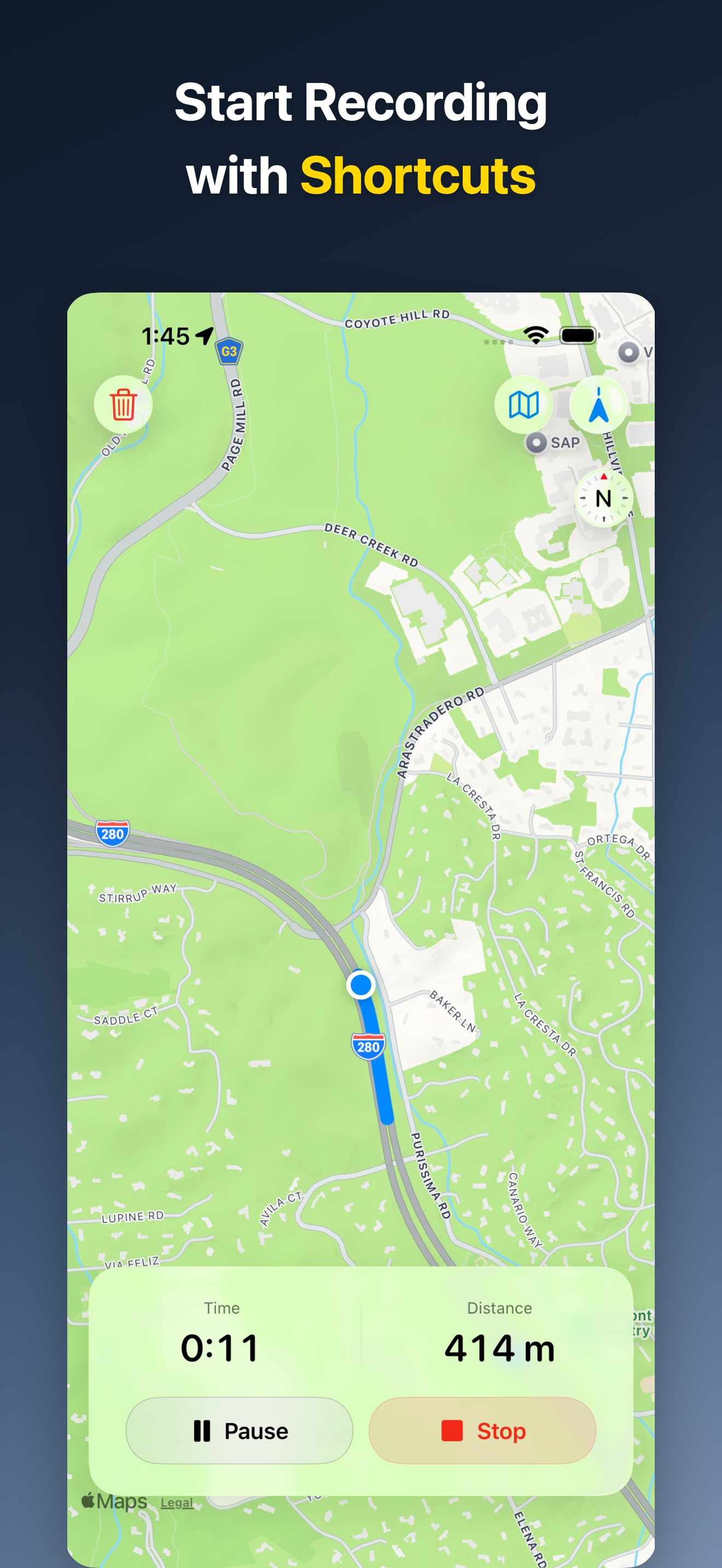 DriveTracker - Driving Log iOS screenshot 1 showing app interface