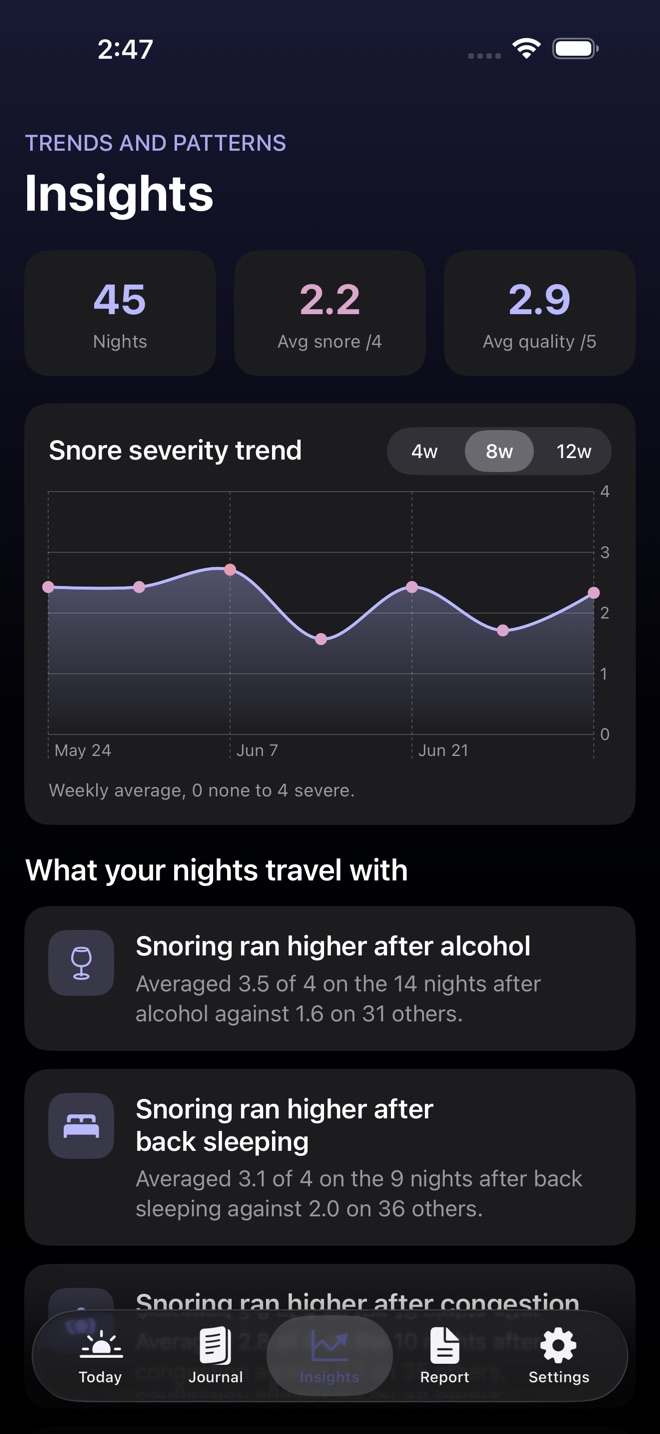 SnoreNote: Sleep Journal screenshot 3
