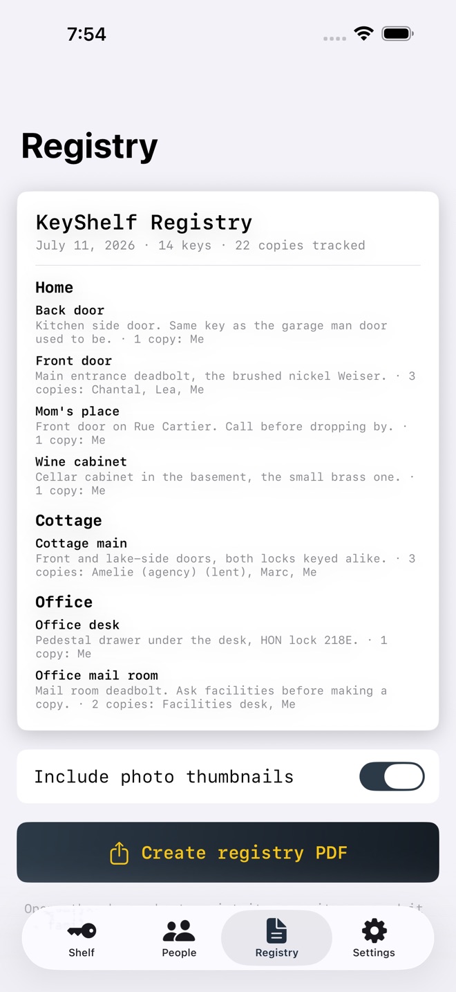 KeyShelf: Key Inventory screenshot 5