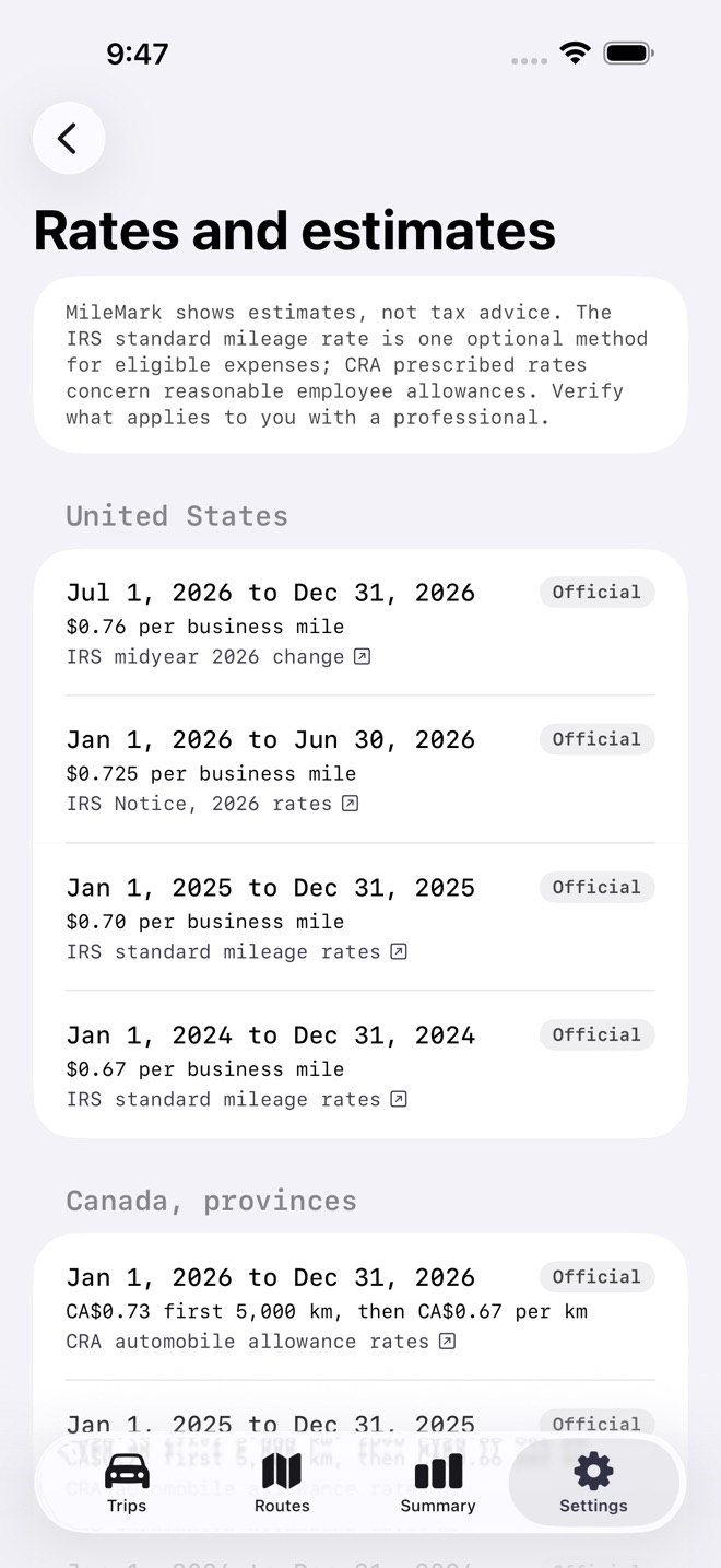 MileMark: Mileage Log screenshot 4