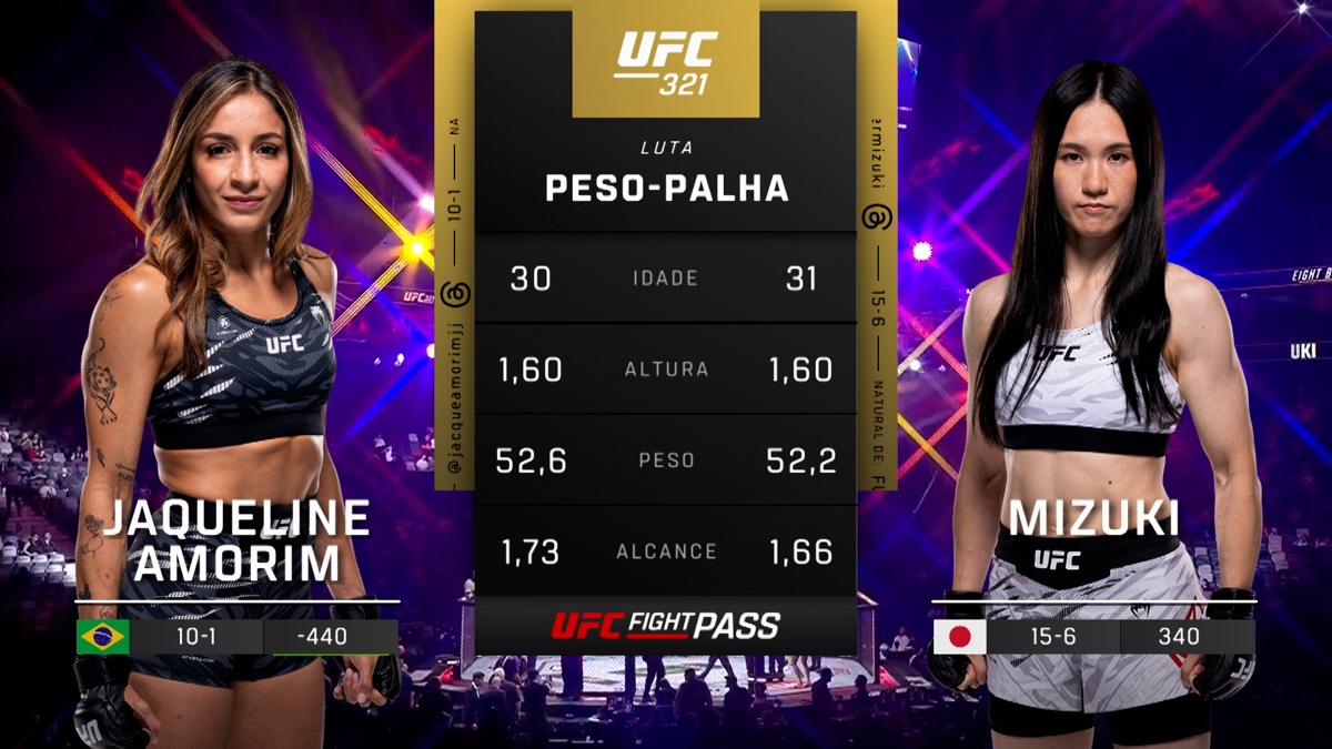 ‎321: Jaqueline Amorim vs. Mizuki Prelims - UFC (Português) (temporada ...