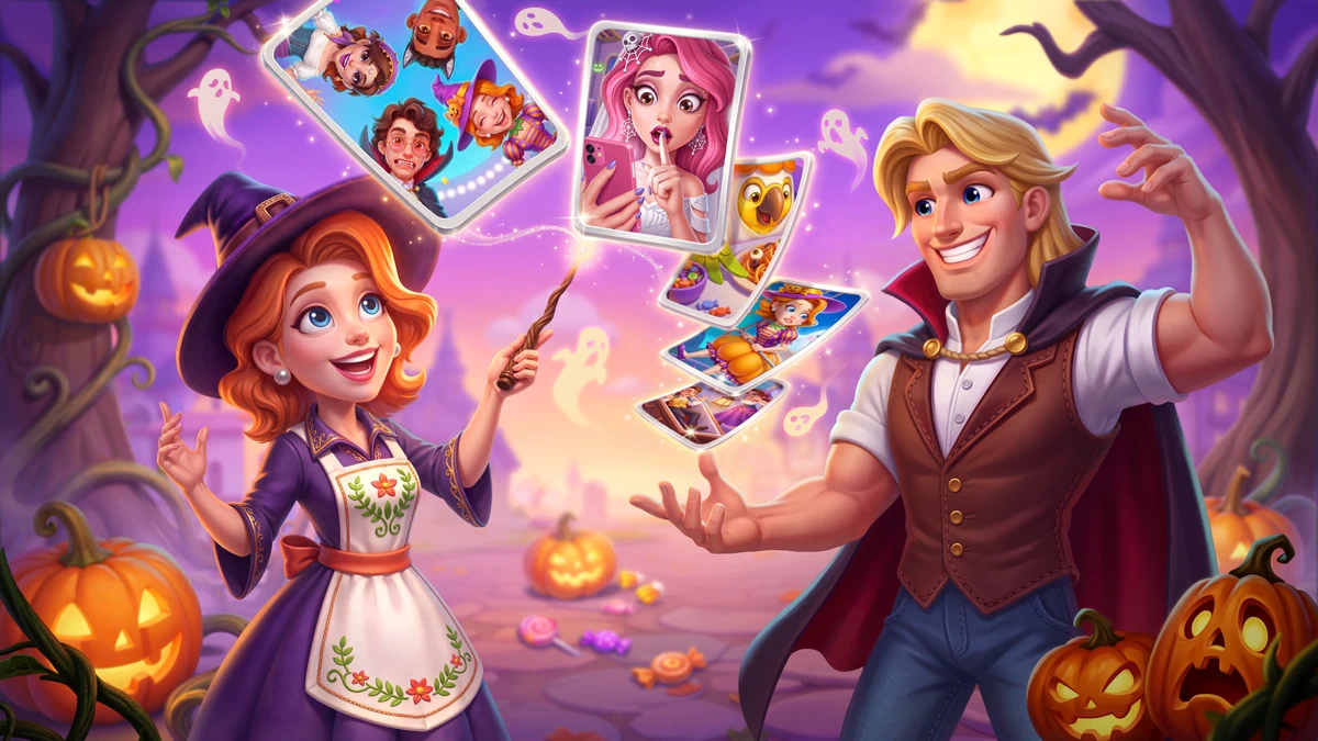 Foodstars: Merge & Cook search result, In-app event: Spooky Halloween