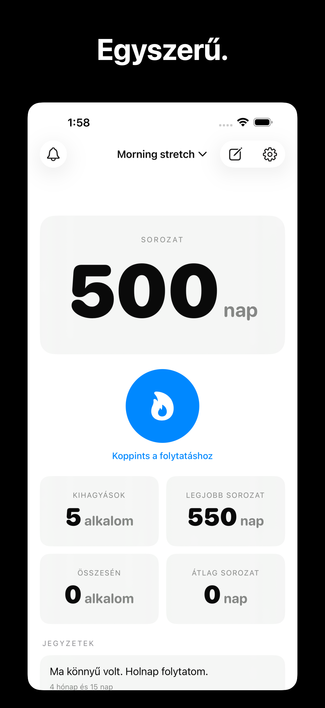 KeepGoing - Habit Tracker iOS screenshot 1 showing app interface