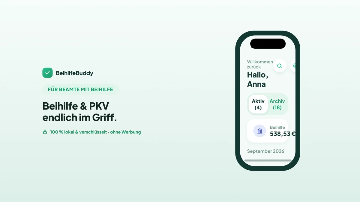 BeihilfeBuddy - Beihilfe & PKV App Store product page header