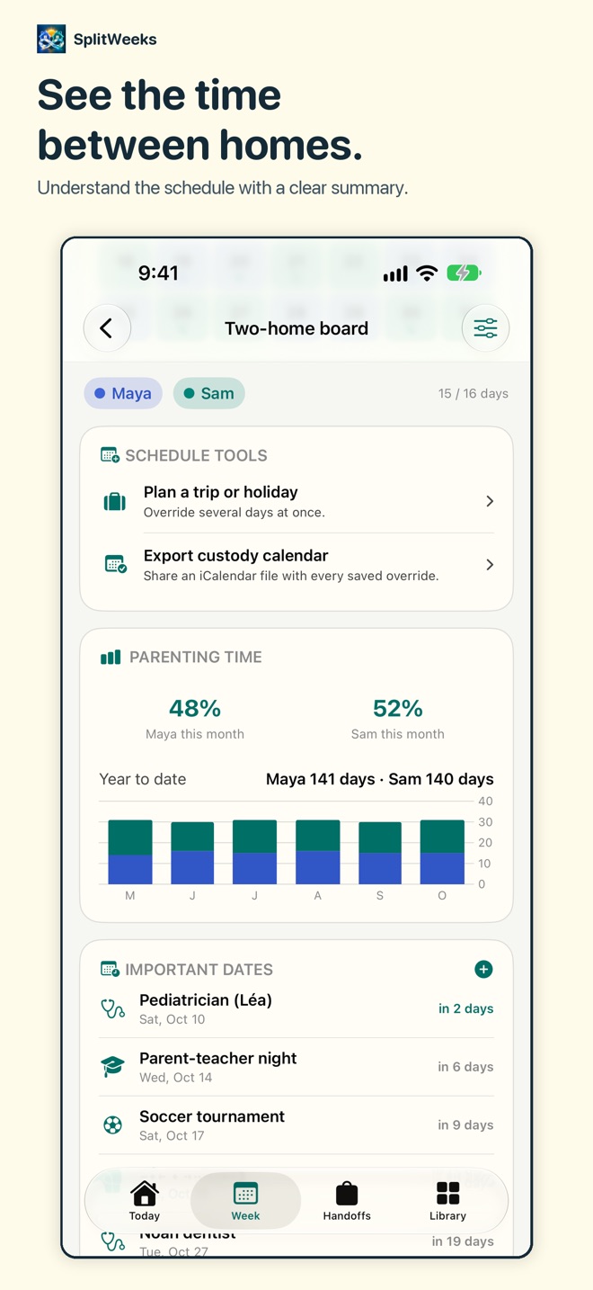 SplitWeeks: Custody Calendar screenshot 9