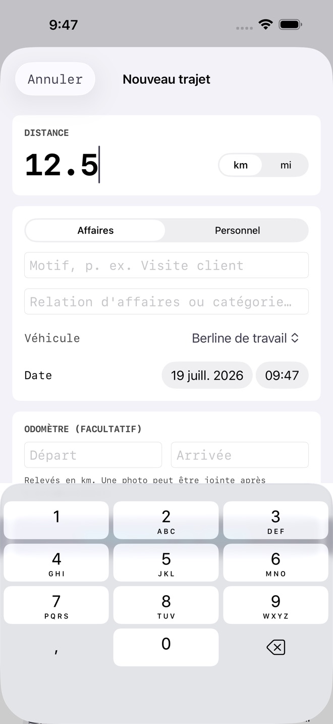 MileMark : Kilométrage capture d’écran 2