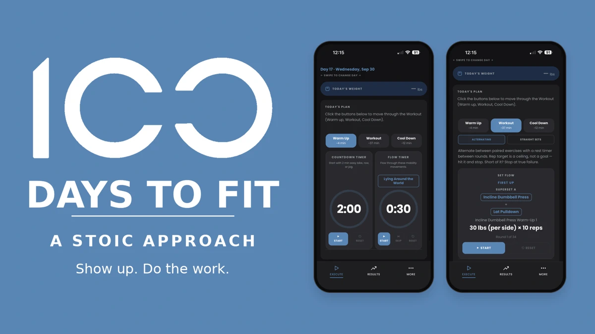 100 Days to Fit App Store product page header