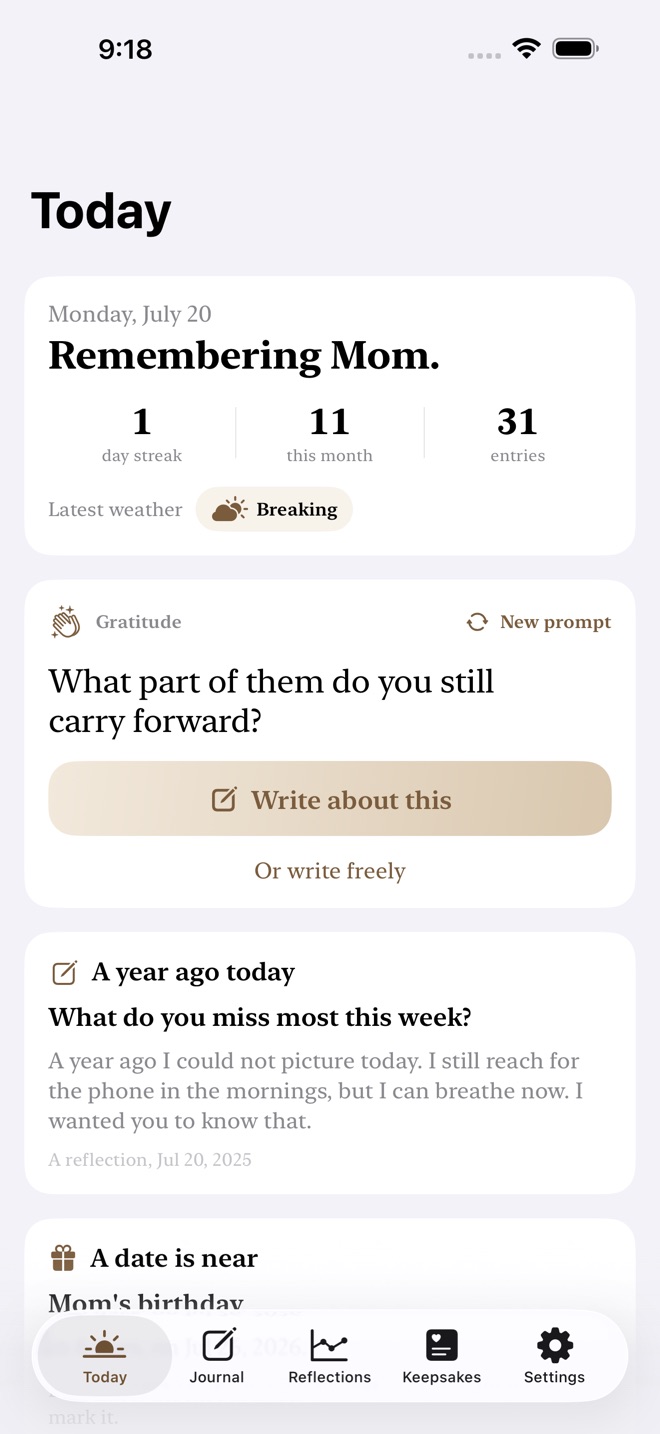 Stillhaven: Grief Journal screenshot 1