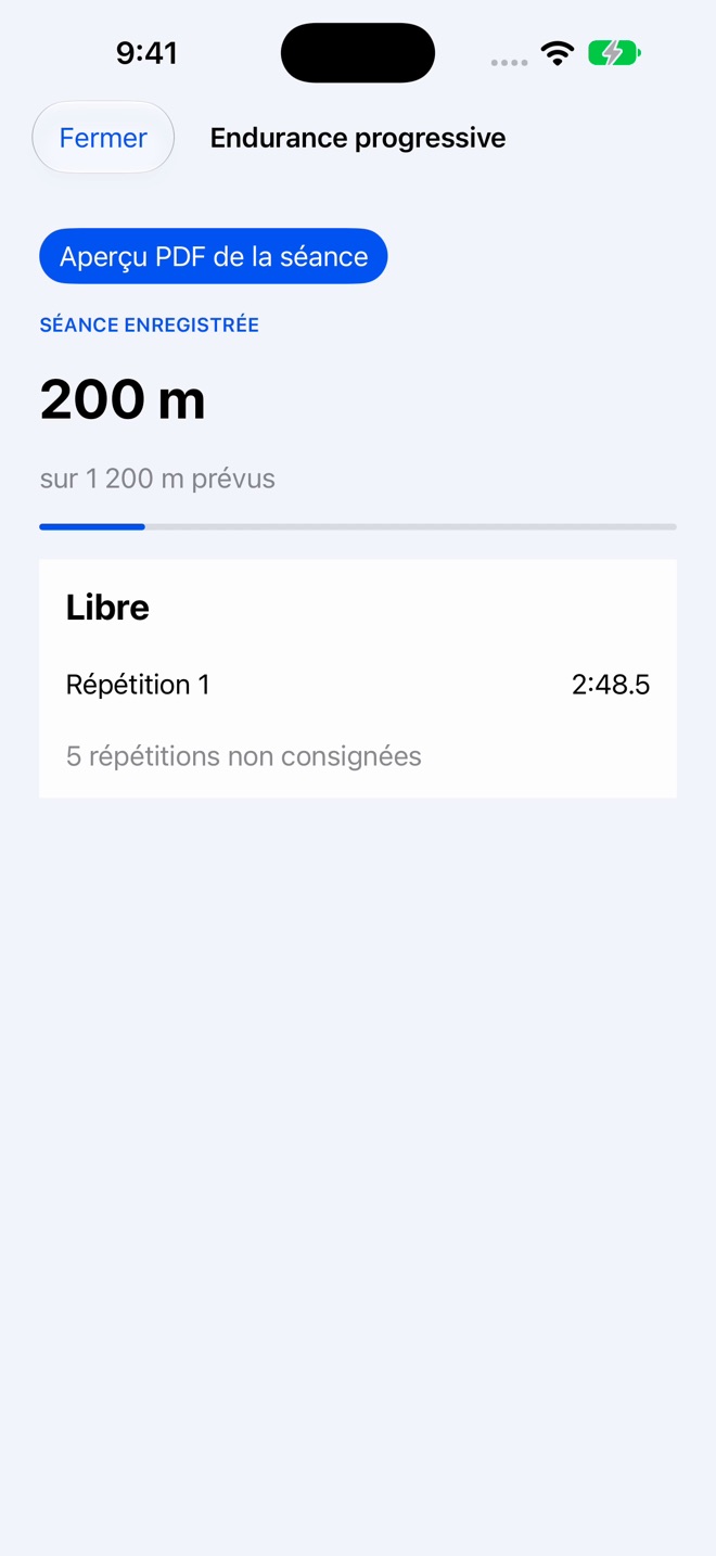 SwimSet : carnet de nage capture d’écran 6