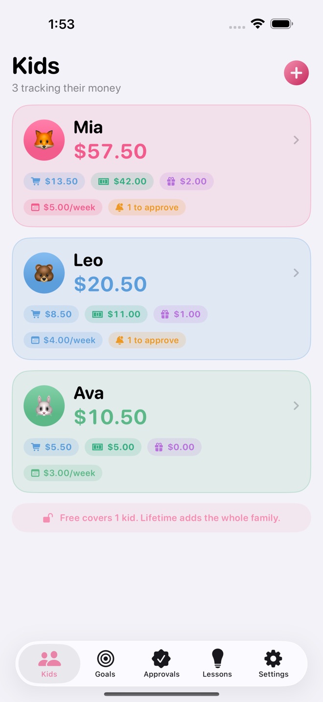PiggyTrack: Kid Allowance capture d’écran 1