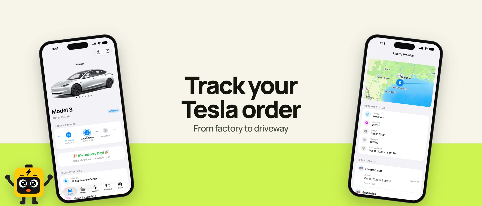 Delivery Status For Tesla product page header