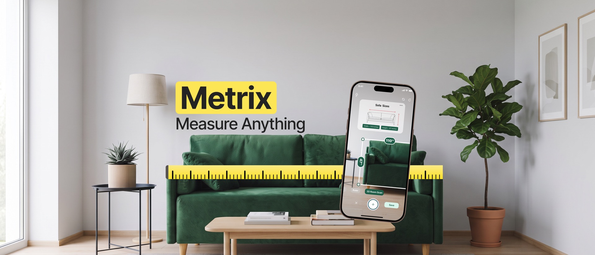 AR Ruler Measuring Tape：Metrix product page header