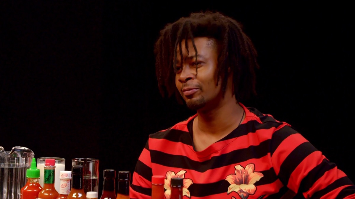 Danny Brown Has An Orgasm Eating Spicy Wings Hot Ones (Season 3, Episode 3) Apple TV (AU)