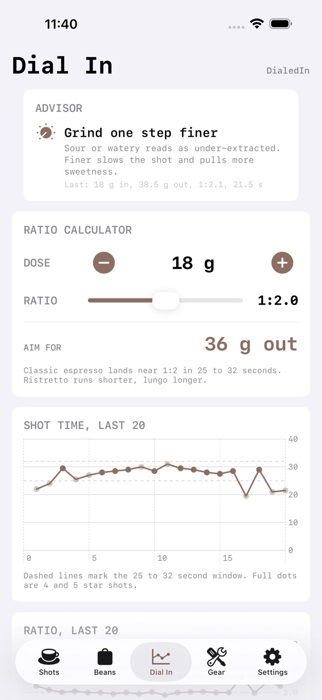 DialedIn: Espresso Log screenshot 3