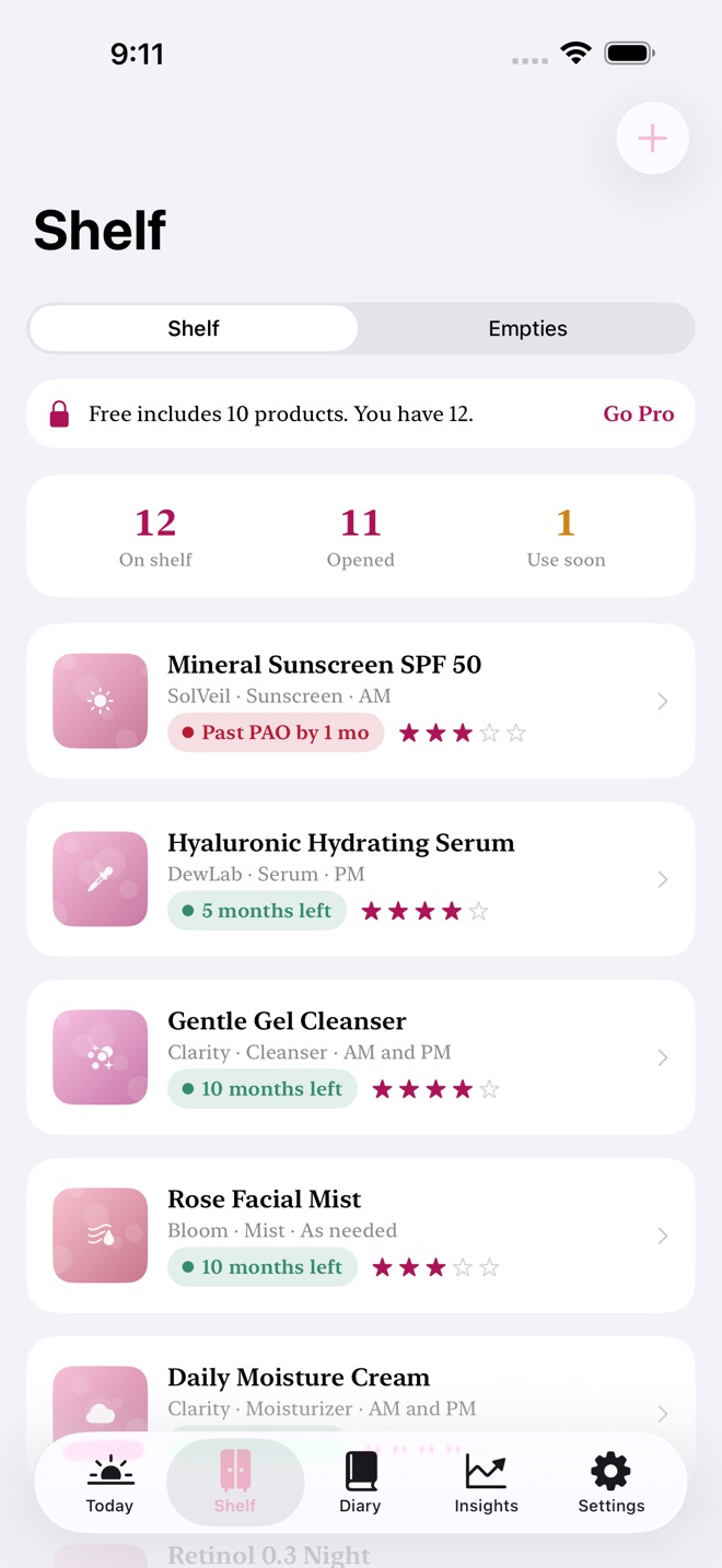 SkinRitual: Skincare Log capture d’écran 2