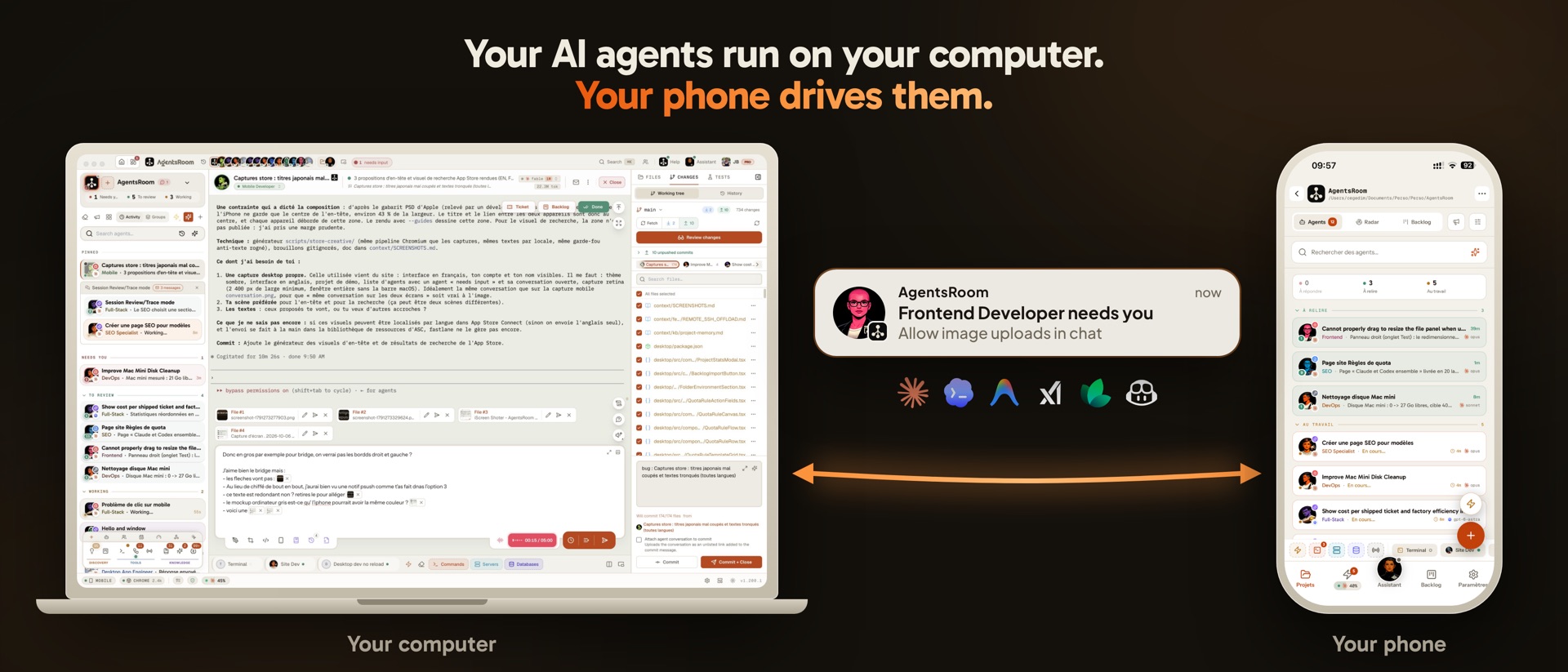 AgentsRoom: Dev Remote Control product page header