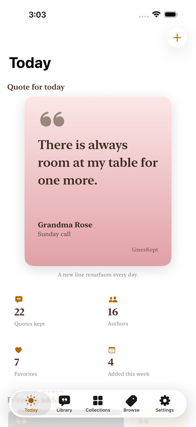 LinesKept: Quote Keeper screenshot 1