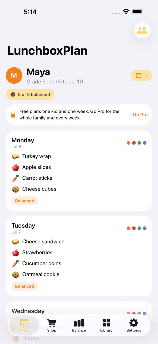 LunchboxPlan: School Lunch capture d’écran 1