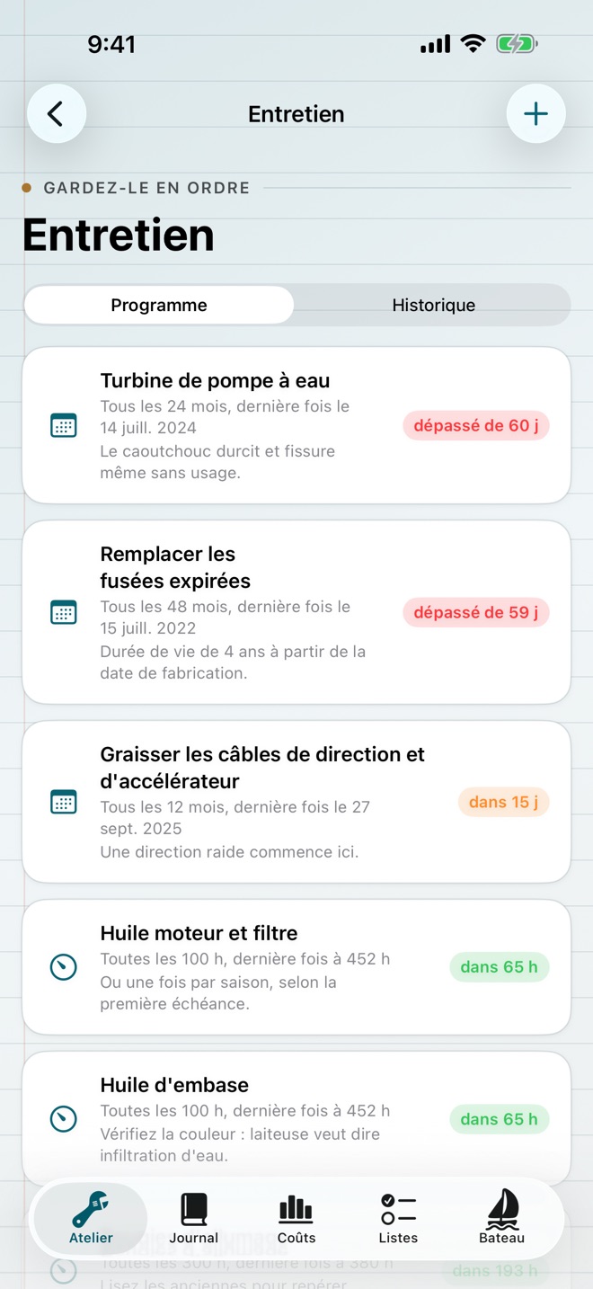 HullBook : Entretien de bateau capture d’écran 5