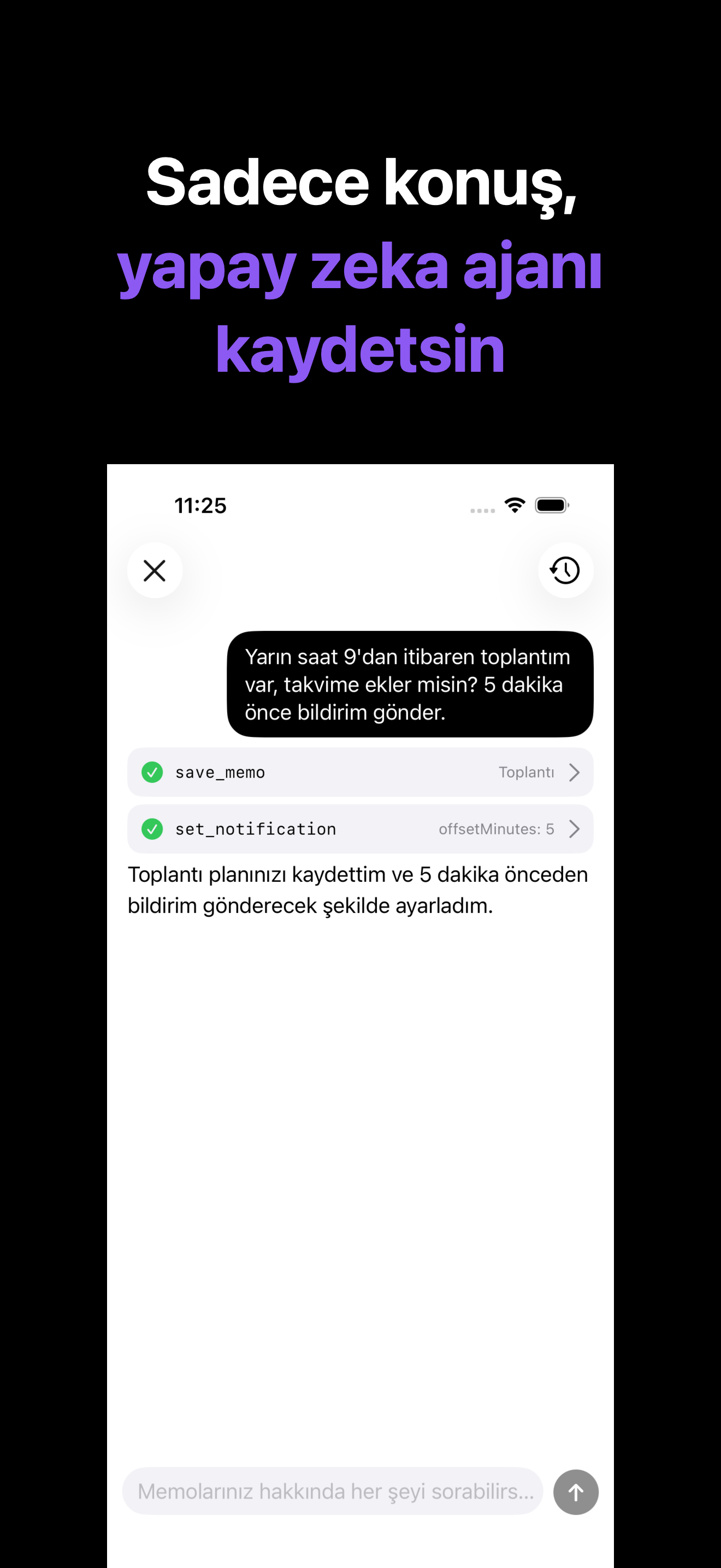 Notone - シンプルなメモAI Agent iOS screenshot 4 showing app interface