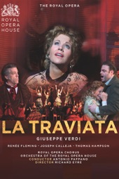 Poster for La Traviata by Giuseppe Verdi, Antonio Pappano, Monika-Evelin Liiv, Kostas Smoriginas, Eddie Wade, Richard Wiegold, Haoyin Xue, Joseph Calleja, Sarah Pring, Neil Gillespie, Thomas Hampson, Charbel Mattar & Jonathan Code