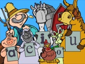 Video artwork for Old MacDonald's Vowels by Waterford’s Rusty & Rosy and Friends