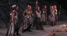 Die Walküre / Dritter Aufzug: The Ride of the Valkyries Kelly Cae Hogan, Molly Fillmore, Marjorie Elinor Dix, Mary Phillips, Wendy Bryn Harmer, Eve Gigliotti, Mary Ann McCormick, Lindsay Ammann, Metropolitan Opera Orchestra & James Levine Classical Music Video 2012 New Songs Albums Artists Singles Videos Musicians Remixes Image