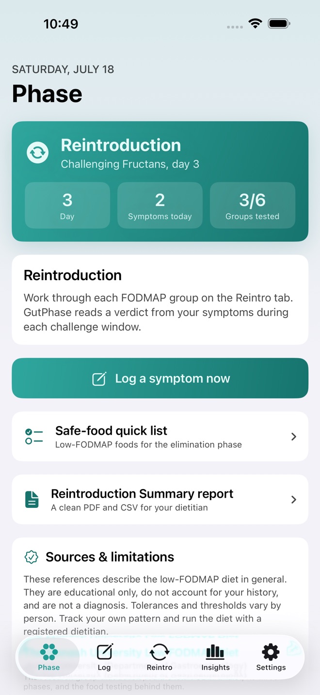GutPhase: Low-FODMAP screenshot 1
