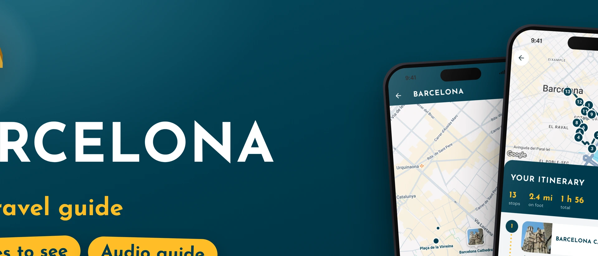 Barcelona Travel & Audio Guide product page header