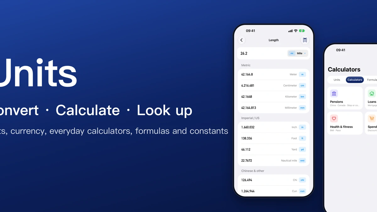 Units: Converter & Formulas App Store product page header