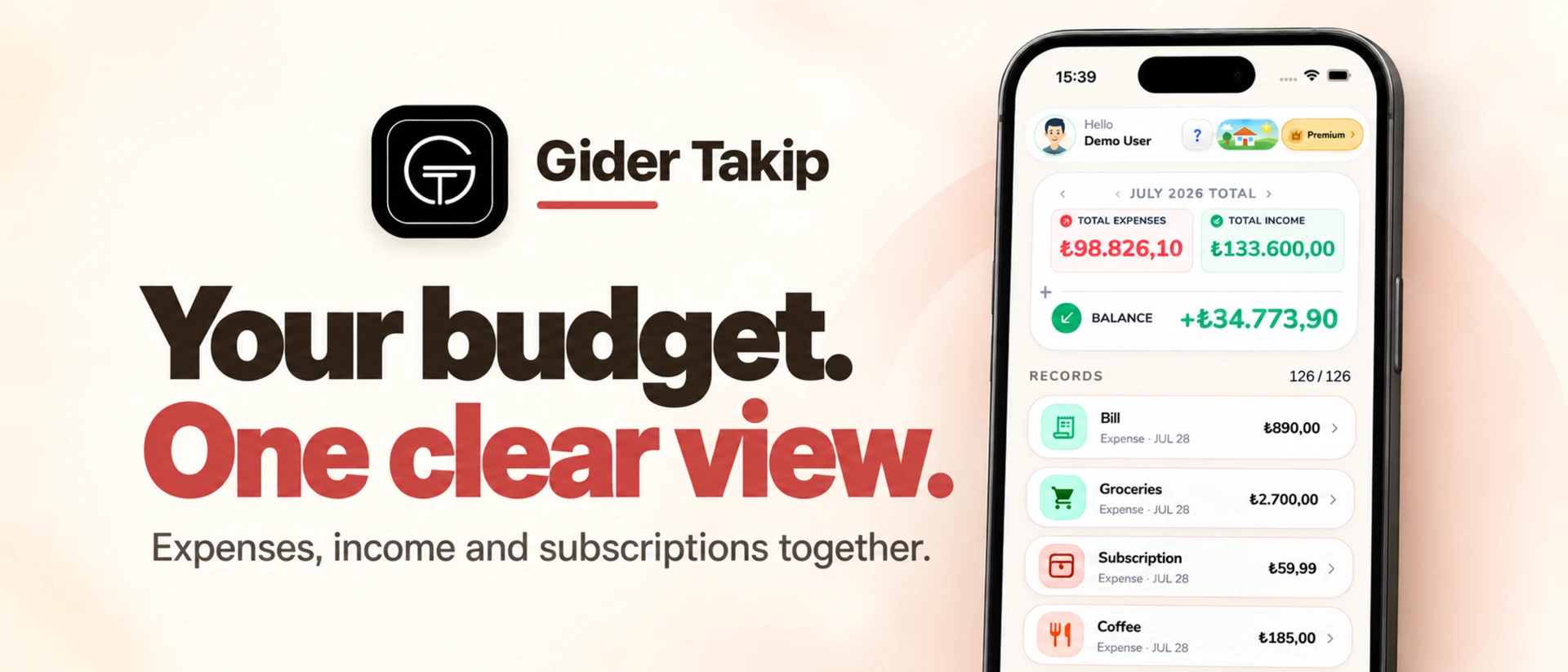 Gider Takip: Budget Planner product page header