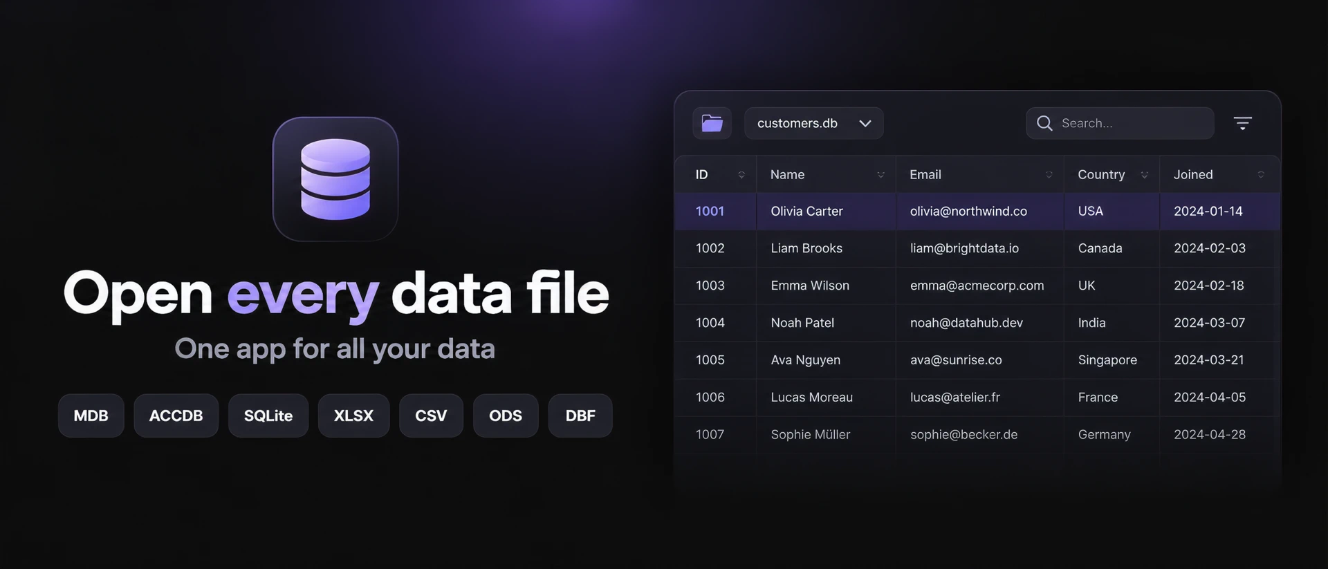 Database Viewer: SQLite & DBF product page header