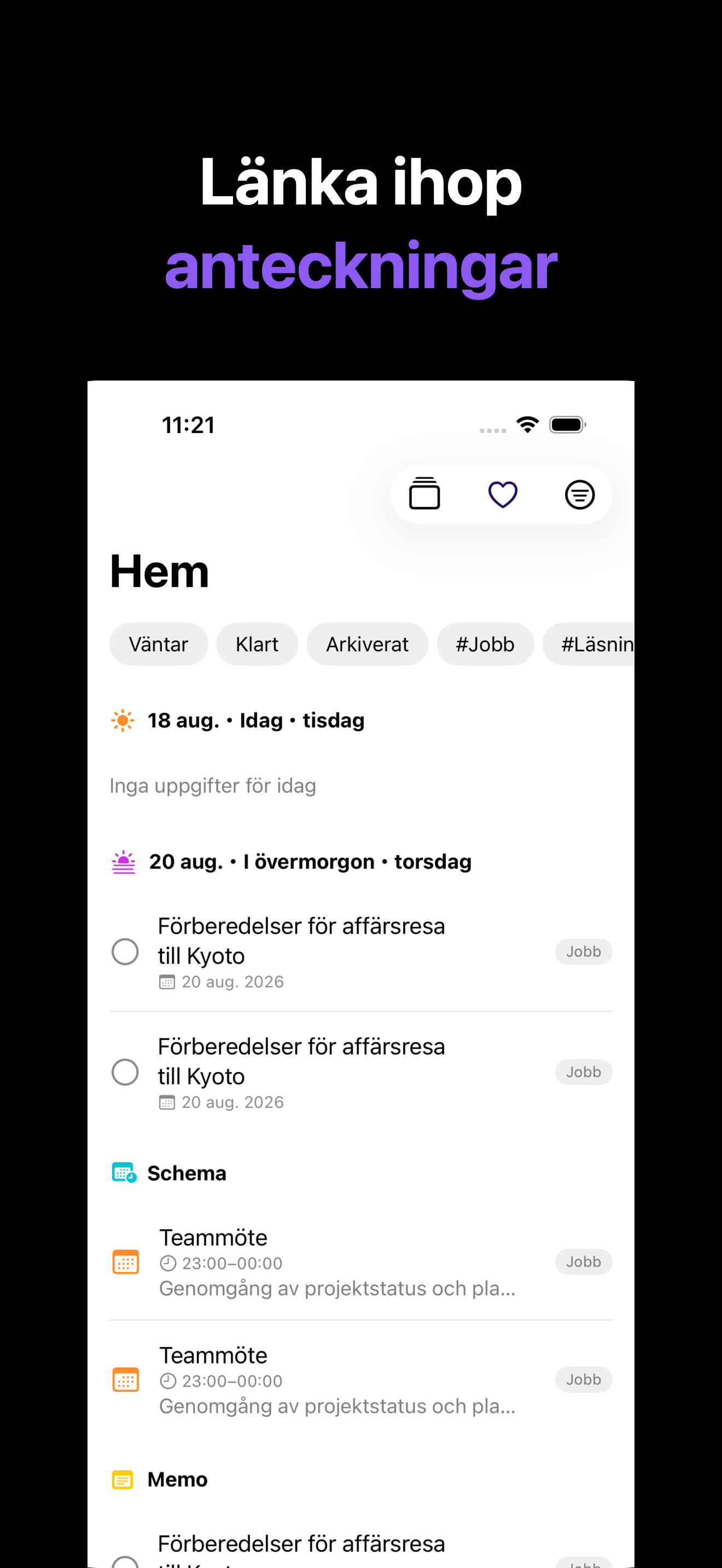 Notone - シンプルなメモAI Agent iOS screenshot 1 showing app interface