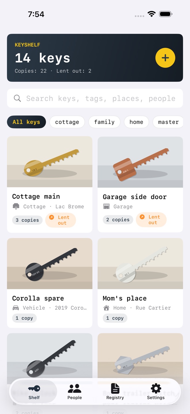 KeyShelf: Key Inventory screenshot 1