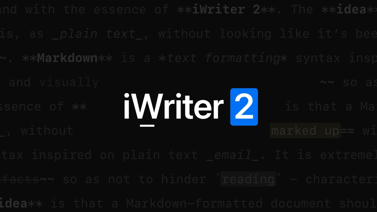 iWriter 2 App Store product page header