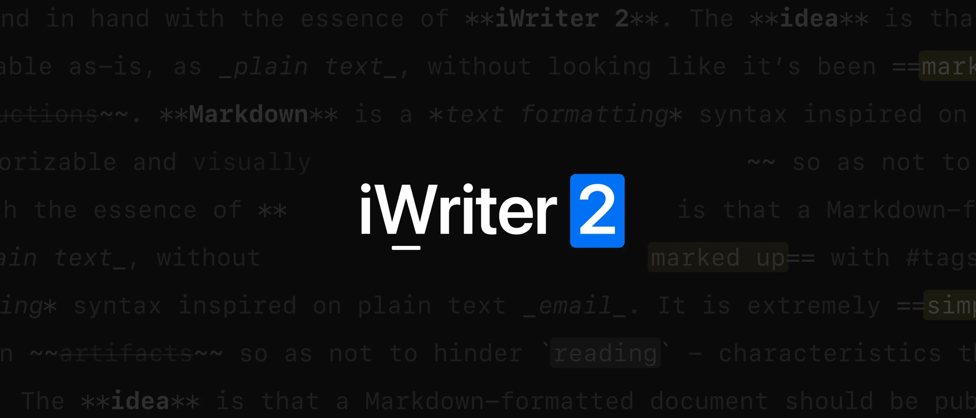 iWriter 2 product page header