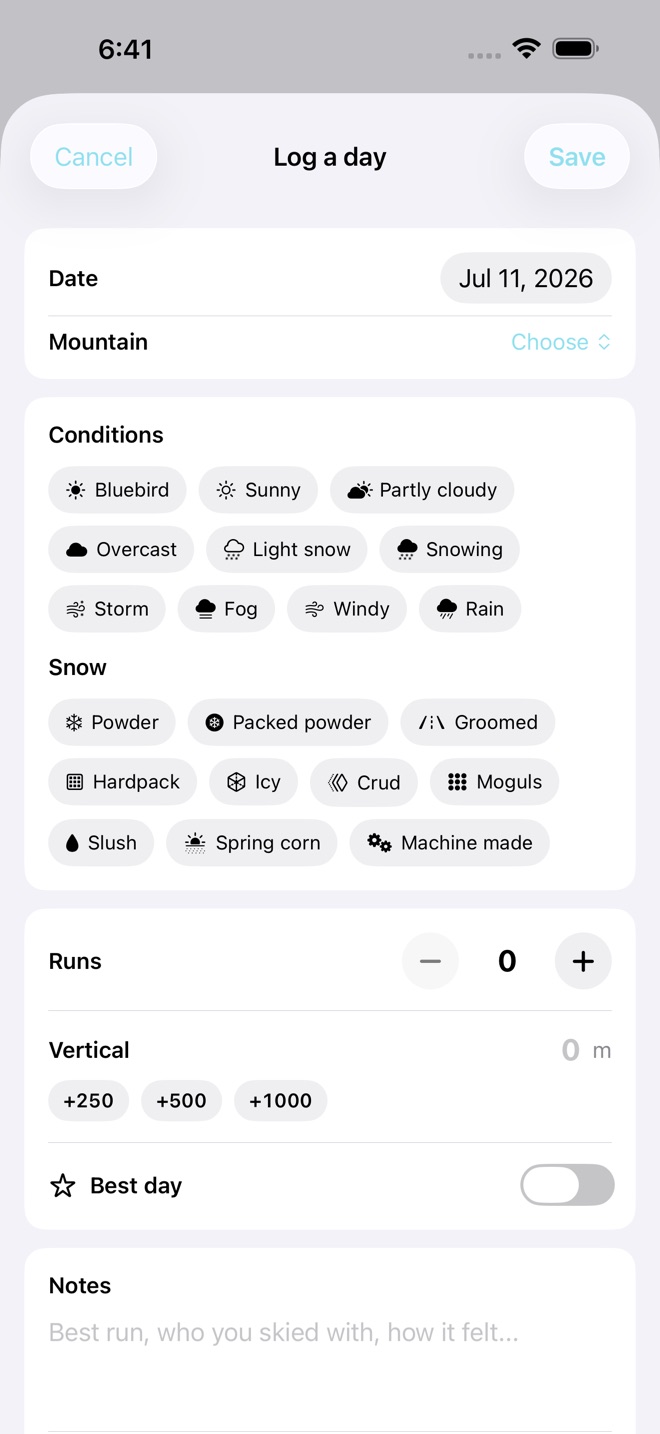 PowDays: Ski Journal screenshot 2