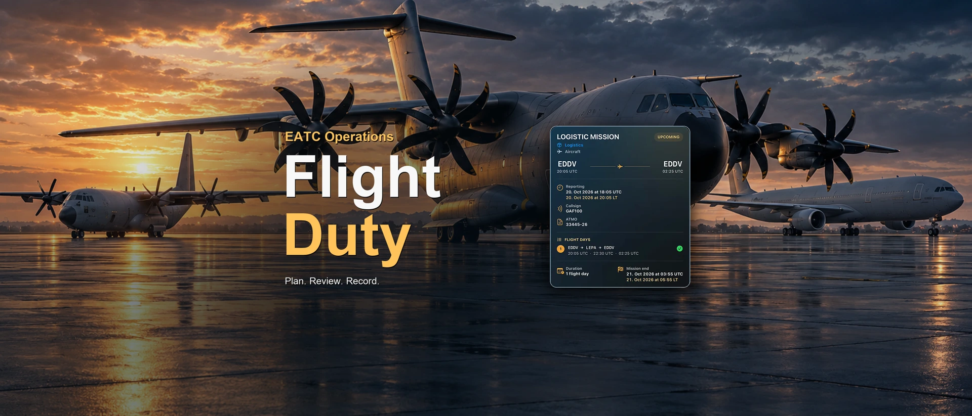 Flight Duty App product page header