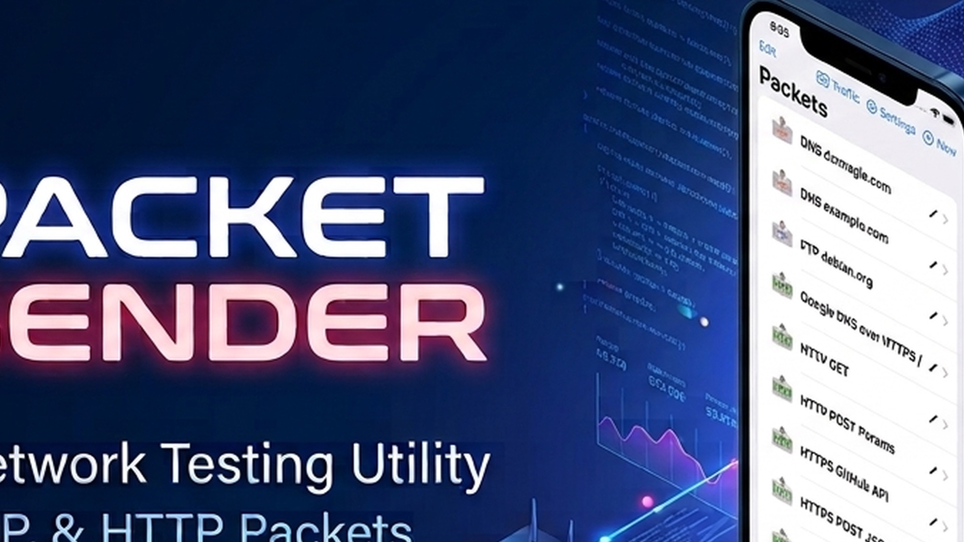Packet Sender - UDP/TCP/HTTP product page header