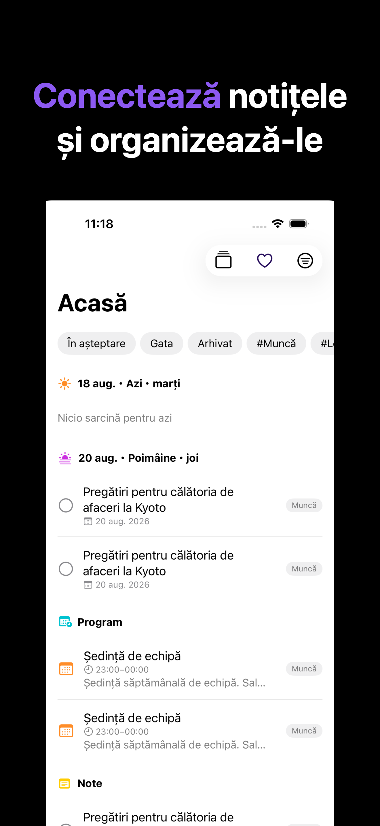Notone - シンプルなメモAI Agent iOS screenshot 1 showing app interface