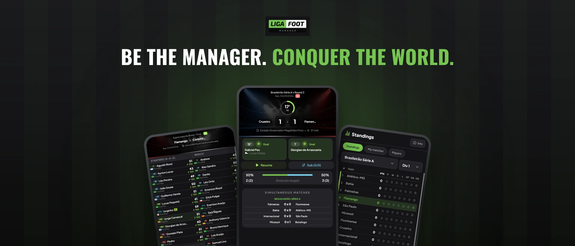 LigaFoot Manager product page header