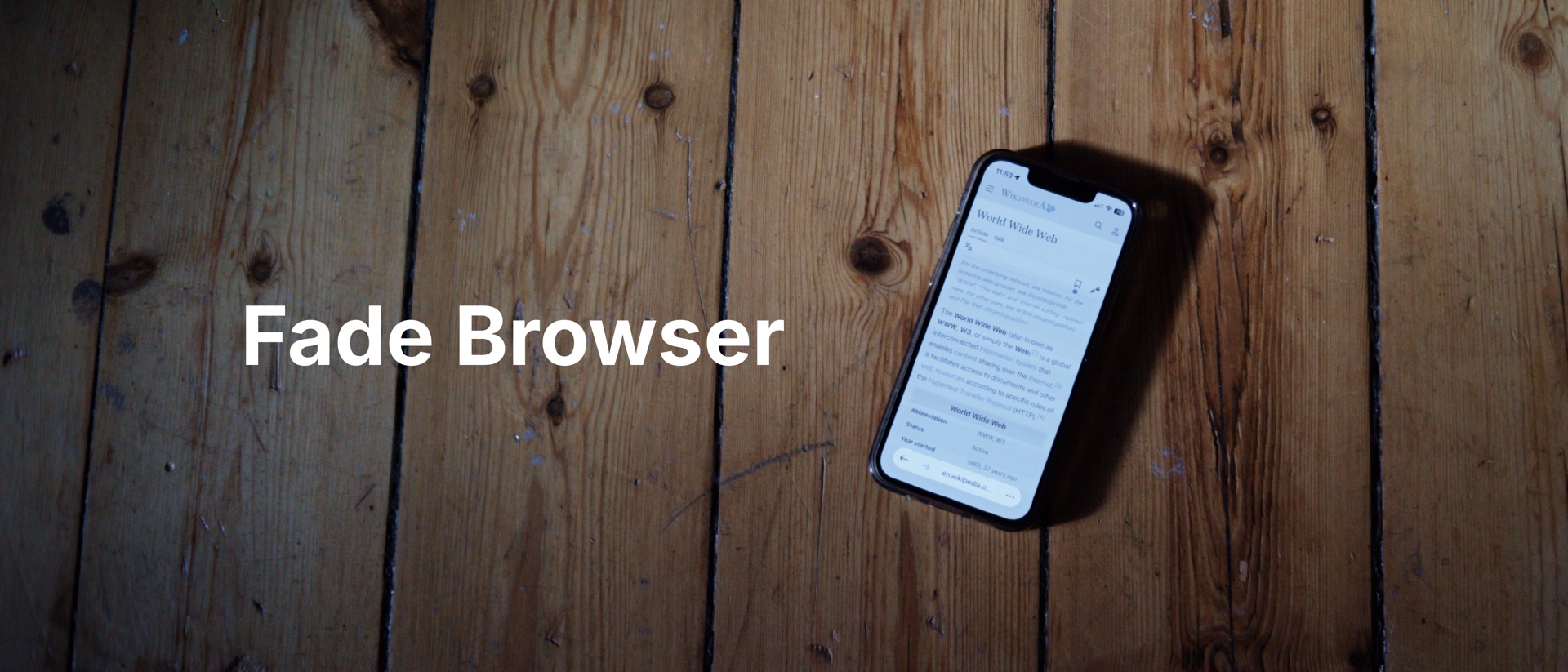 Fade Browser product page header