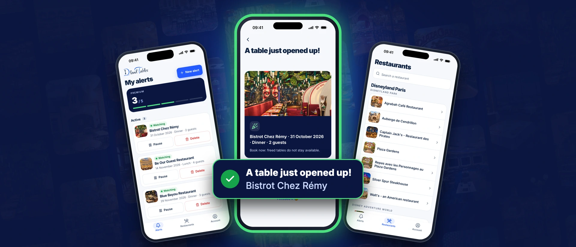 DlandTables: Dining Alerts product page header
