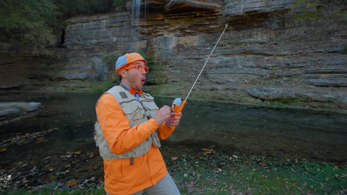 blippi fishing pole Kid Casters: Youth Kit | Spincast Reel & Practice Casting Plug FREE cast time after time Kid Casters Blippi Tangle-FREE Spincast