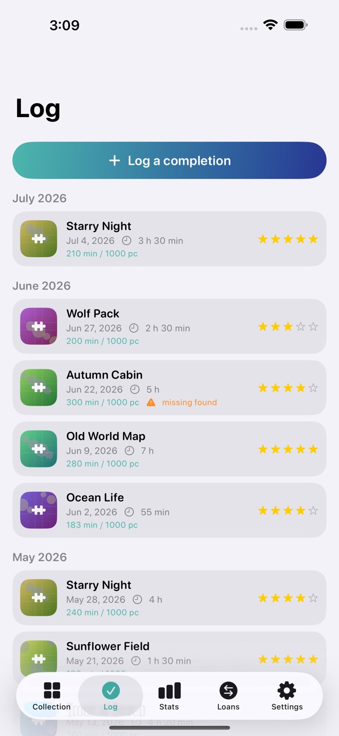 PieceCount: Puzzle Log screenshot 2