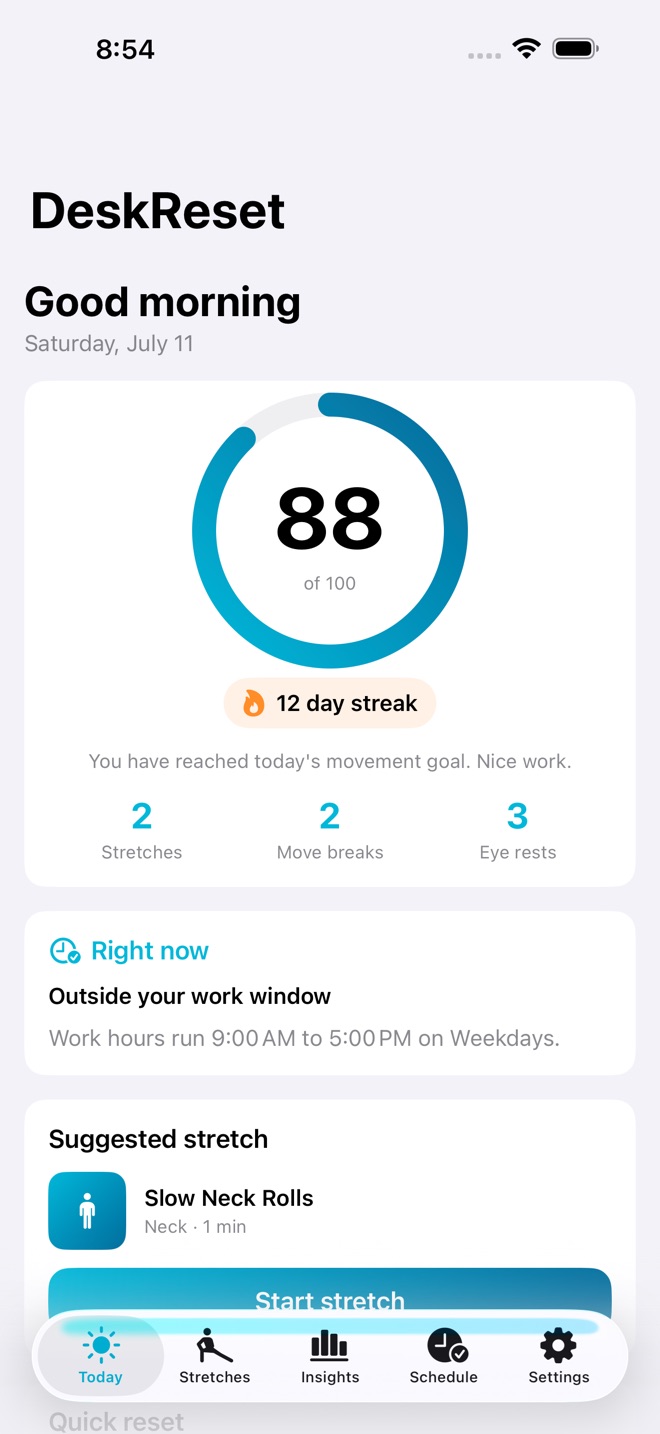 DeskReset: Posture Breaks capture d’écran 1