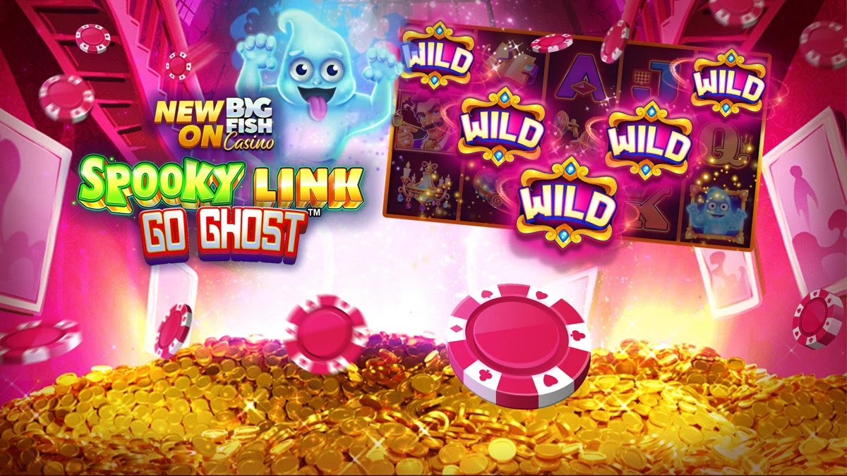 Big Fish Casino: Slots Games search result, In-app event: Spooky Link Go Ghost New Slot