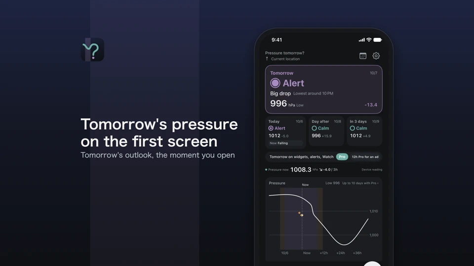 Pressure Tomorrow? - Headache App Store search result