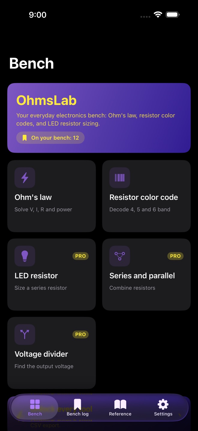 OhmsLab: Ohms Law & Codes capture d’écran 1