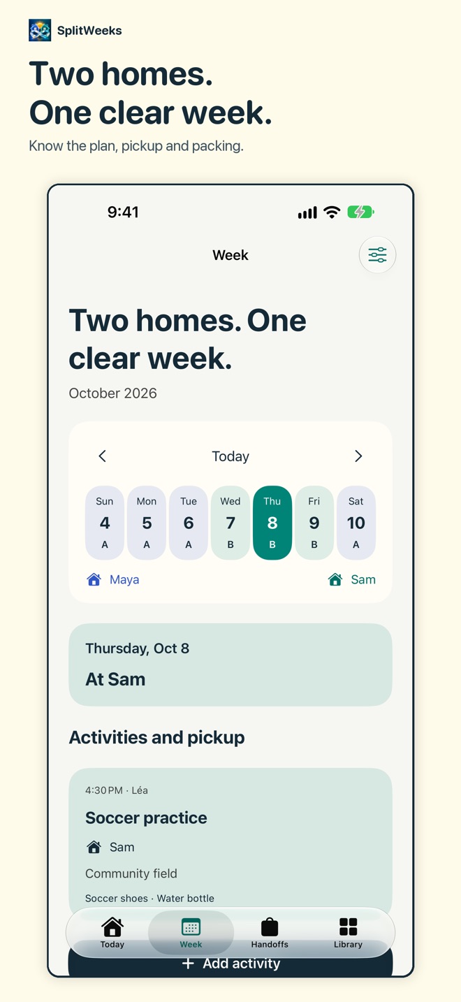 SplitWeeks: Custody Calendar screenshot 1